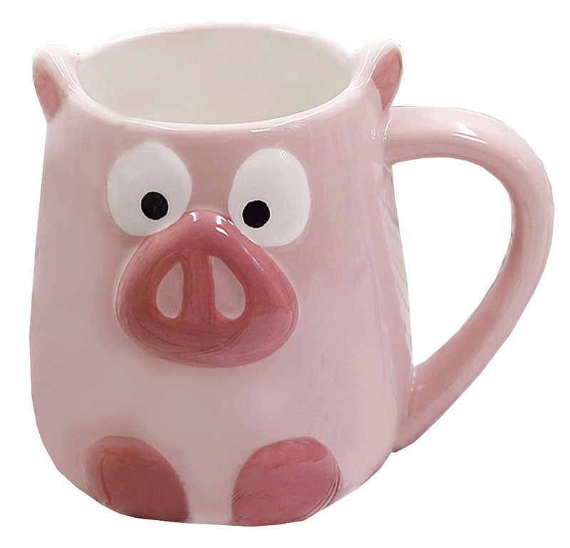 Mathew O 3D Ceramics Fruit/Animal Handwork Coffee Mug Water Tea Cup - Pig/Panda/Fox/Strawberry/Pineapple/Mermaid - Image 1